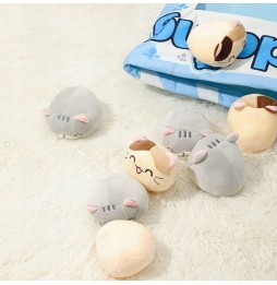 Set of 8 Plush Cats with Pillow