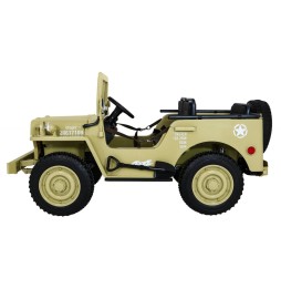 Autko wojskowe retro strong dla 3 dzieci, napęd 4x4, schowki