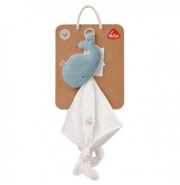 First Cuddle Toy, Blanket with Pacifier Holder, Whale