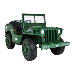 Autko wojskowe retro strong dla 3 dzieci z napędem 4x4