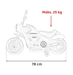 Motoreta chopper faster pentru copii cu fm, audio si led