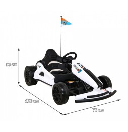 Speed 7 Drift King Go-Kart for Kids - White