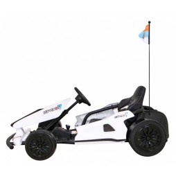 Speed 7 Drift King Go-Kart for Kids - White