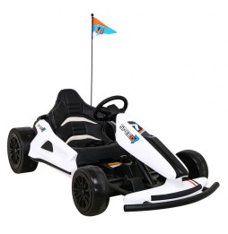 Speed 7 Drift King Go-Kart for Kids - White