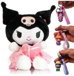 Set jucării din pluș Kuromi și Hello Kitty