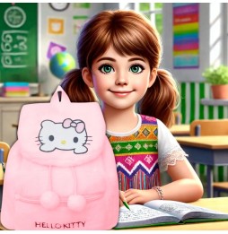 Pink Plush Kuromi Hello Kitty Backpack