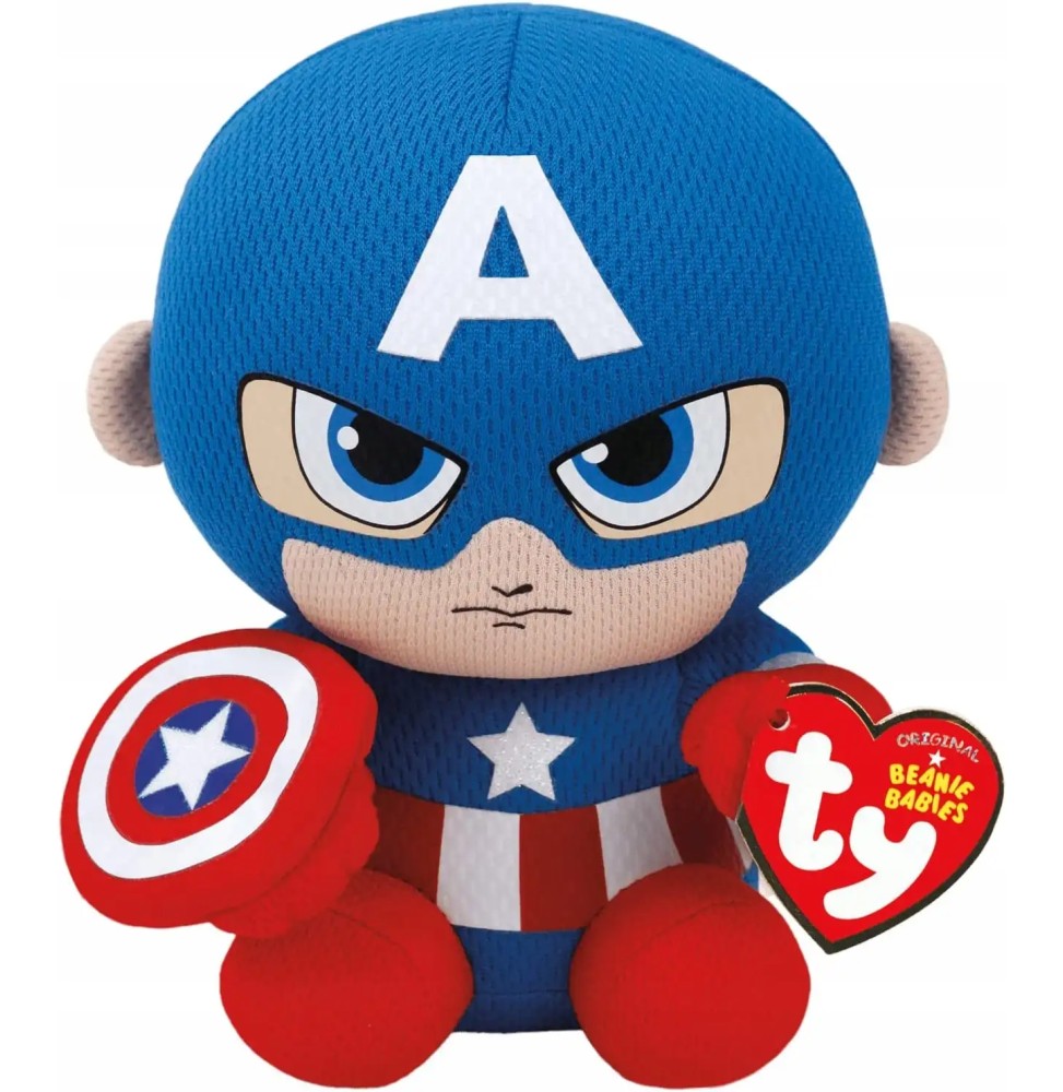 Jucărie plush Captain America 15cm pentru copii