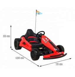 Speed 7 Drift King Go-Kart for Kids - Red