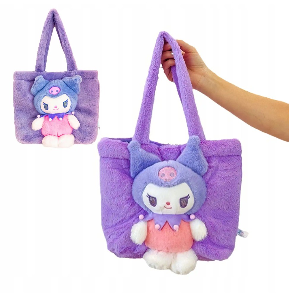 Plush Kuromi Bag with Hello Kitty