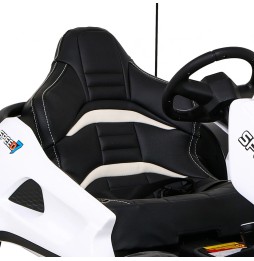 Speed 7 Drift King Go-Kart for Kids - White