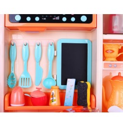 Pink Kitchen for Kids with Faucet, Burner, and Audio Panel