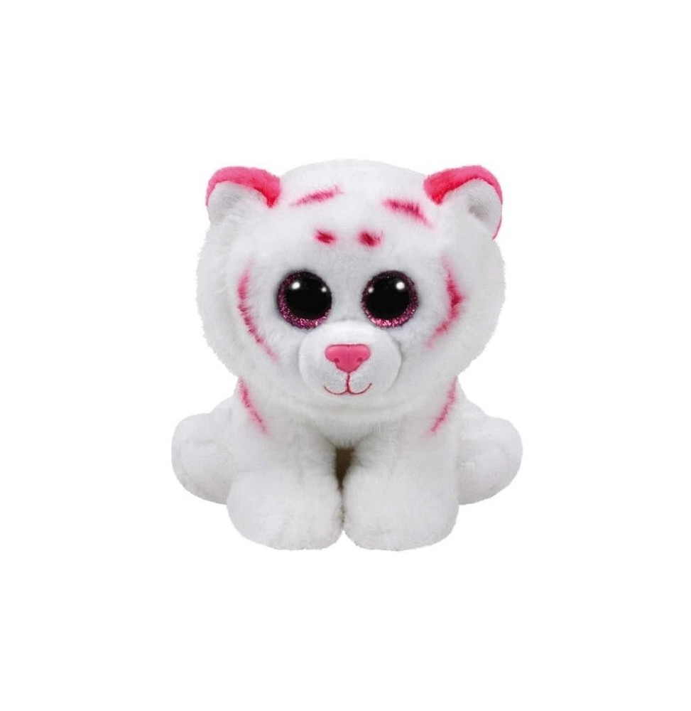 Ty Beanie Babies Tabor tigru roz și alb 15 cm