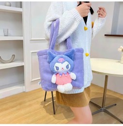 Plush Kuromi Bag with Hello Kitty