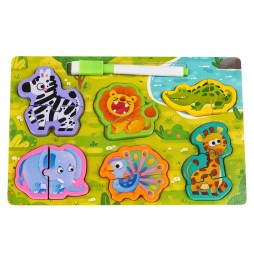 Wooden Safari Puzzle Board for Kids