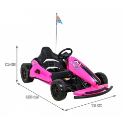 Speed 7 Drift King Go-Kart for Kids Pink