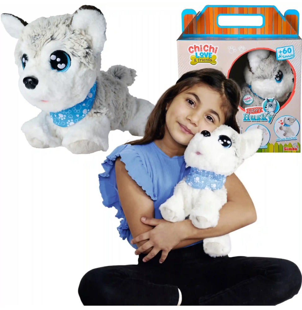 Cățel interactiv Husky Chi Chi Love 30cm