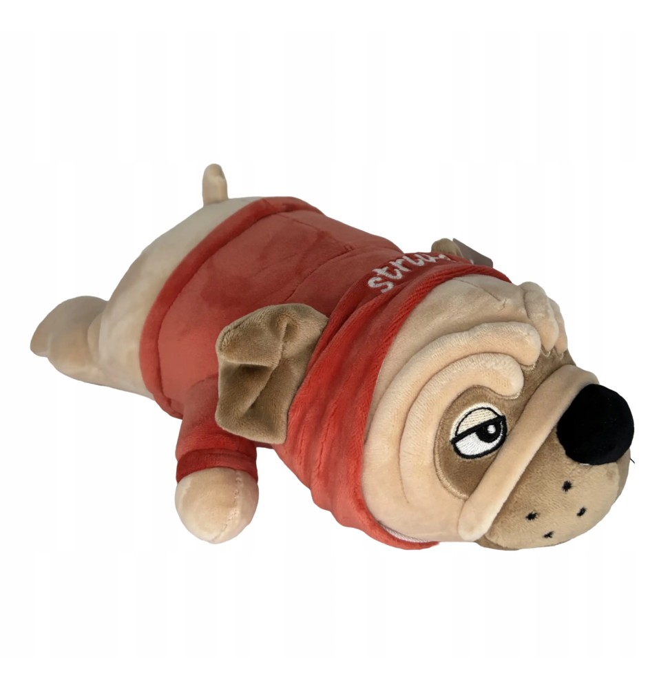 Czerwony pluszak mops buldog 30 cm