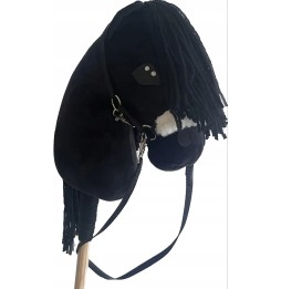 Black Handmade Hobby Horse for Kids