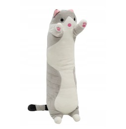 75 cm Long Plush Cat Gray and White