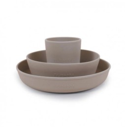 Filibabba Silicone Dinner Set Warm Grey