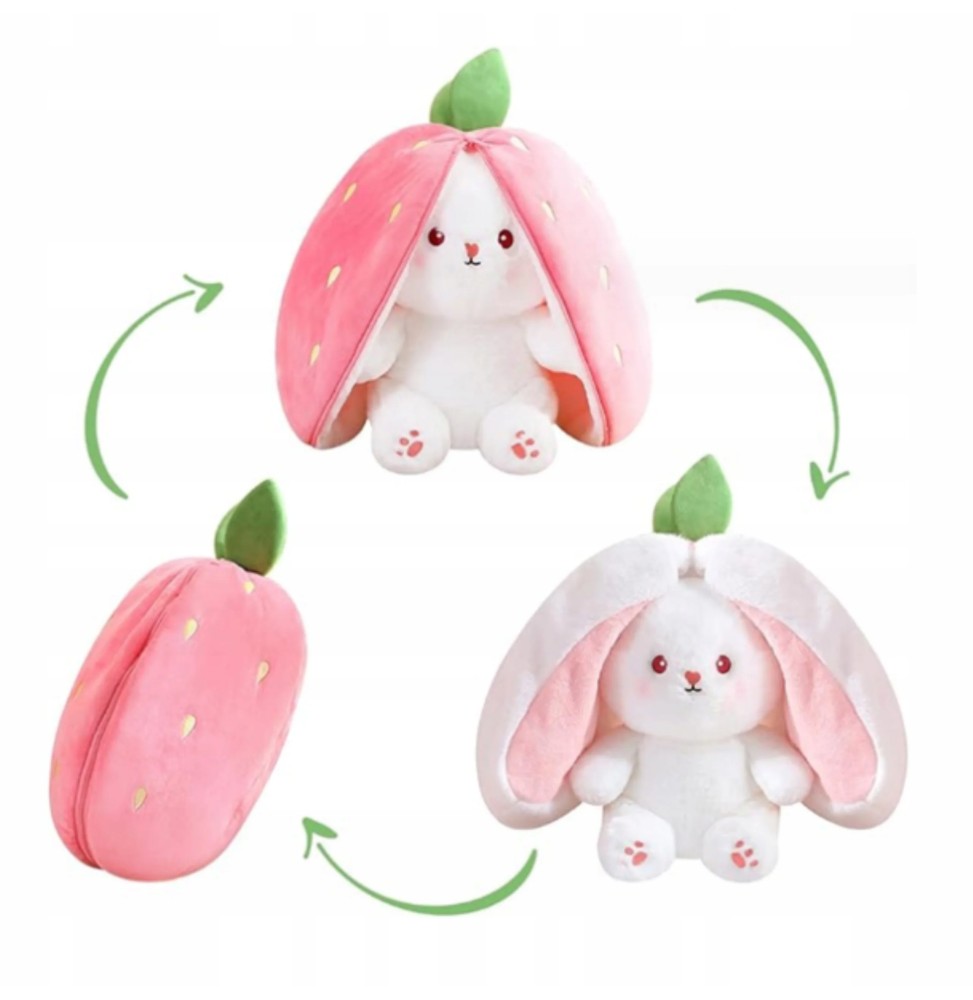 25 cm Strawberry Rabbit Plush Toy for Kids