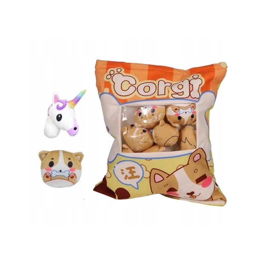 Pillow Pudding with Dog Plush Toys