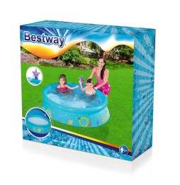 Inflatable Pool with Shower for Kids Fish 152x38 cm