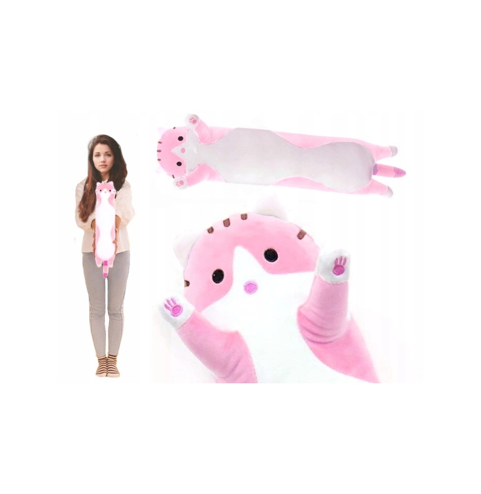 Long Cat Plush Pillow 50 cm Pink