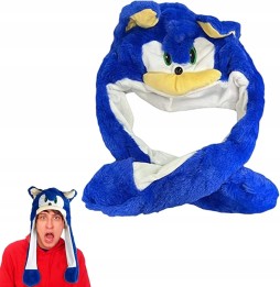 Czapka pluszowa Sonic dla dzieci