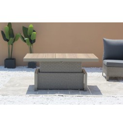 Gray Tech-Rattan Garden Furniture Set with Corner