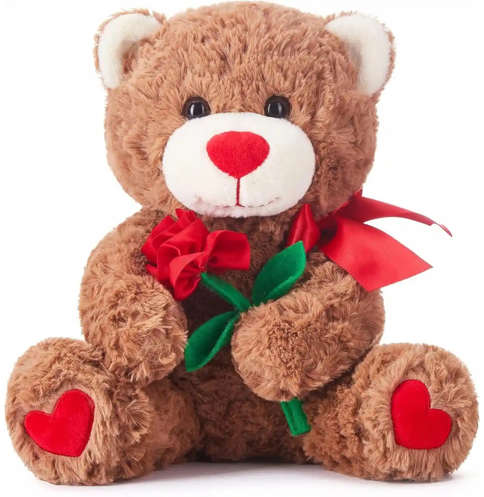 Teddy Bear with Flower for Valentine's Day