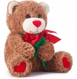 Teddy Bear with Flower for Valentine's Day