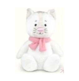 TM Toys Plush White Cat with Pink Nose