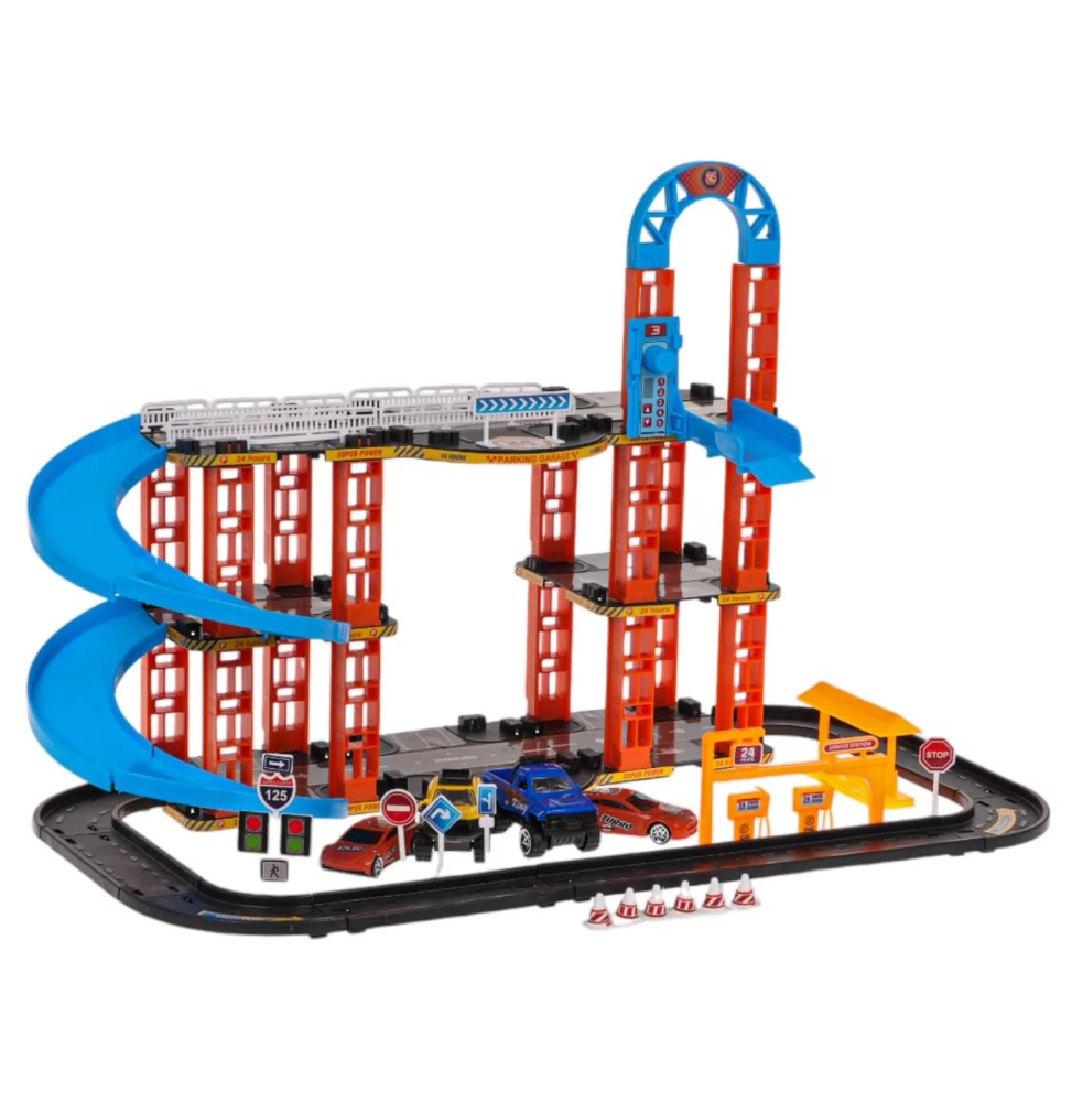 Parking Track Set with Cars for Kids 3+