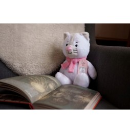 TM Toys Plush White Cat with Pink Nose