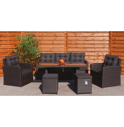 Garden Furniture Set 6-in-1 Brown Techno-Rattan Sofa