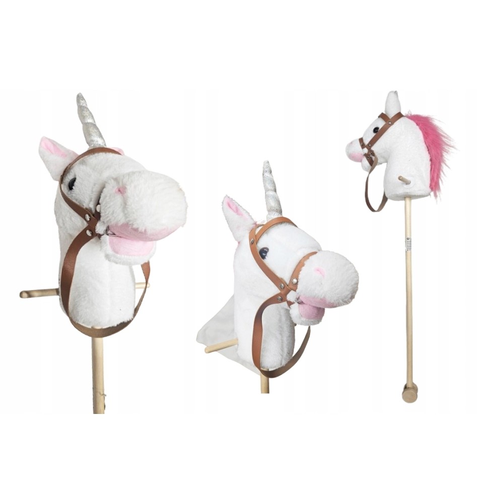 White Unicorn Stick with Sounds 110 cm