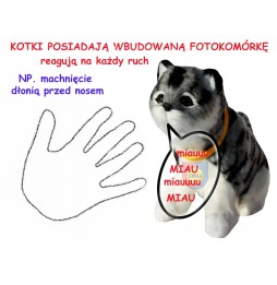 Interaktywny kot Emaj z fotokomórką 30cm