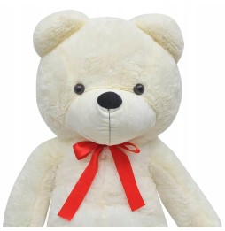 Large White Plush Bear with Bow