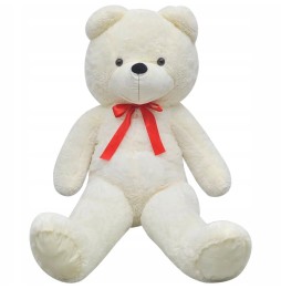 Large White Plush Bear with Bow