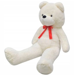 Large White Plush Bear with Bow