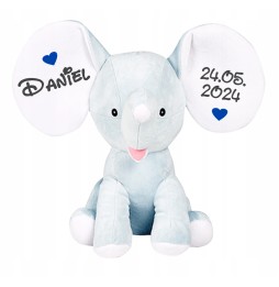 Personalized Plush Elephant for Baptism