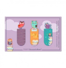 Magnetic Bookmarks - Reading Owls