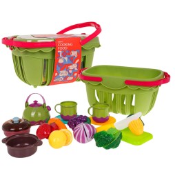 Picnic Basket with Fruits and Vegetables for Kids