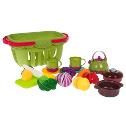 Picnic Basket with Fruits and Vegetables for Kids