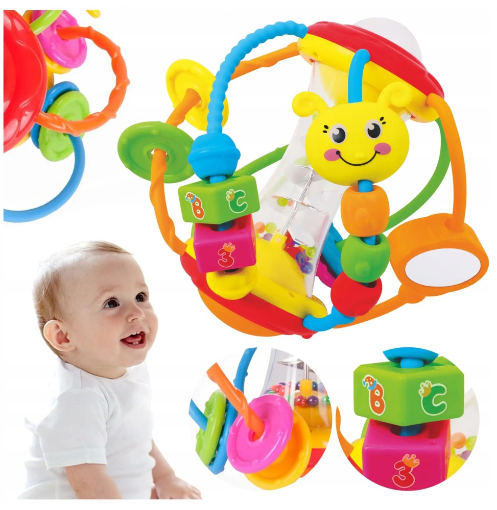 Hola Large Colorful Sensory Rattle Ball