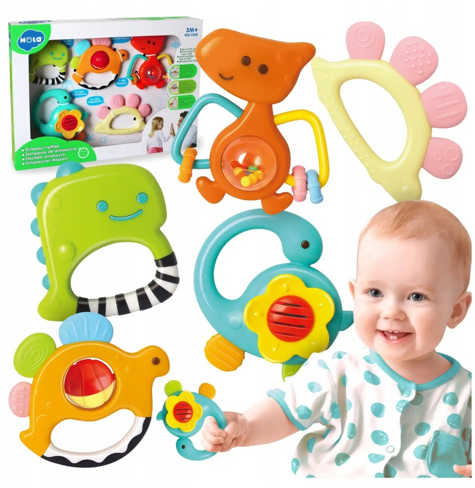 Hola Dinosaur Rattle Set for Infants