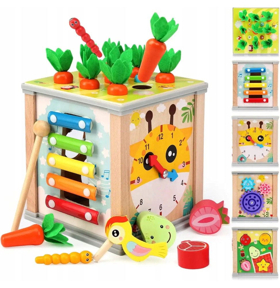 Wooden Activity Cube 6 in 1 for Kids