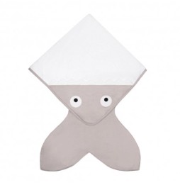 Baby Bites Hooded Towel 75x75 cm Stone