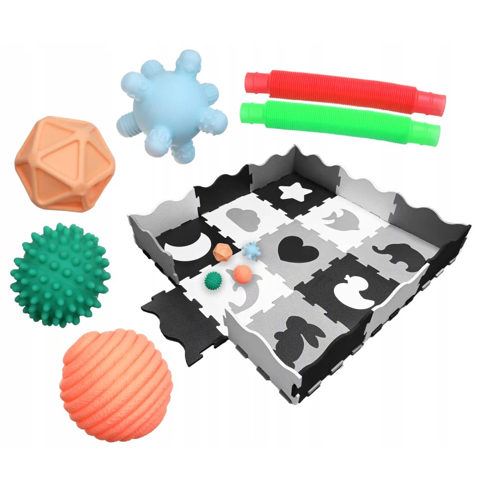 Happy Kiddo Foam Mat with Sensory Toys